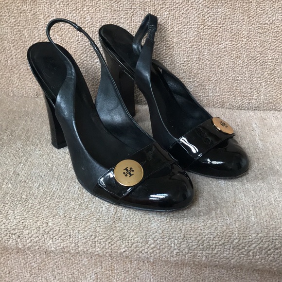 Tory Burch sling back black pumps size 7.5 - Picture 5 of 11